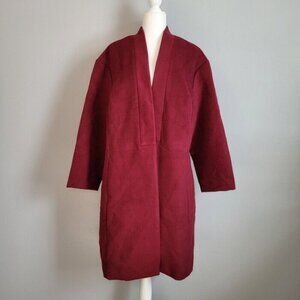 Eloquii Burgundy Maroon Long Blazer Coat Plus Size 18/20